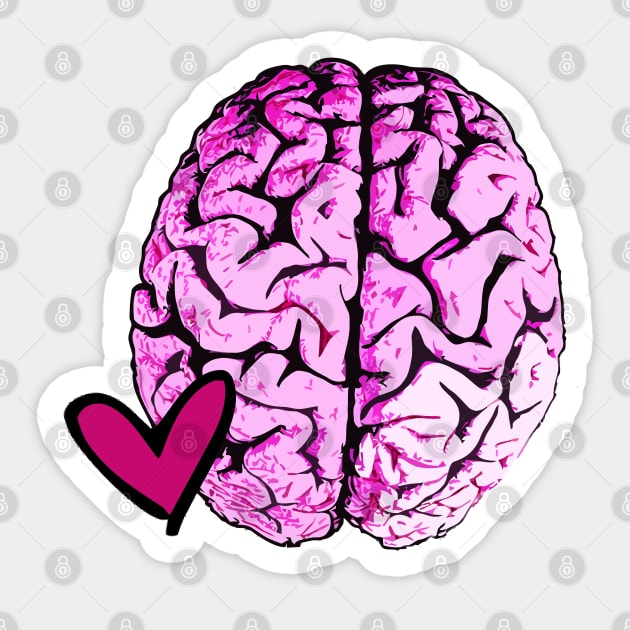 Brain Floral, love your brain Sticker by Collagedream